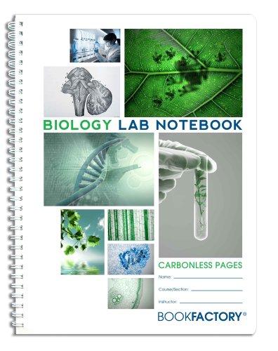 BookFactory Carbonless Biology Lab Notebook, 50 Sets of Duplicator Pages - color: Biology, size: Carbonless - 50 pg
