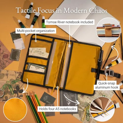 LOCHBY® Field Journal | Planner Cover | Water Resistant Waxed Canvas | Pen Loop | Included Tomoe River Notebook | Perfect for Travel, Art, Bullet Journal - color: Brown, size: A5 Hook