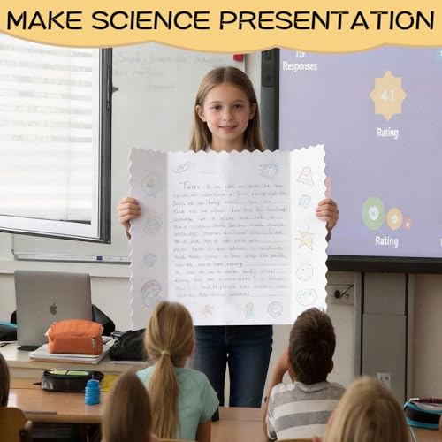 30 Pack 24" x 36" White Trifold Poster Board Bulk, Corrugated Foldable Tri-fold Display Board for Science Fair, School Projects, Presentations, Art, Business & Classroom Supplies - size: 24"x36"--30Pcs