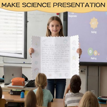 30 Pack 24" x 36" White Trifold Poster Board Bulk, Corrugated Foldable Tri-fold Display Board for Science Fair, School Projects, Presentations, Art, Business & Classroom Supplies - size: 24"x36"--30Pcs