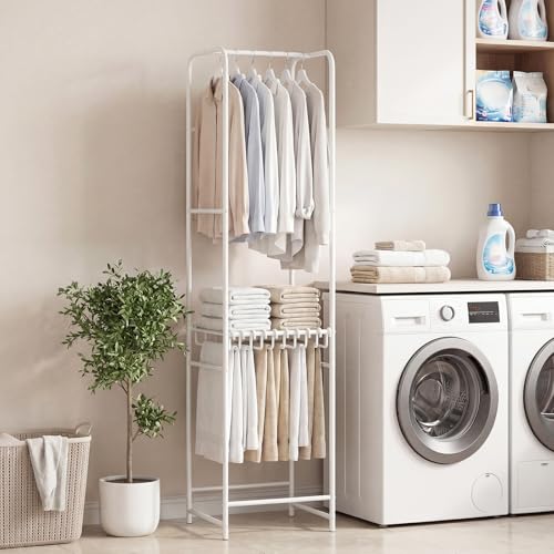 GIANTEX Clothes Rack with Pants Hanger, Freestanding Metal Clothing Rack