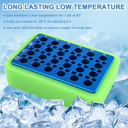 Aluminum Cooling Block - PCR Tubes Cooler, 24 Wells 1.5ml/2ml Tubes with 36 Wells 0.2ml Tubes - size: 1.5ml/2ml 24 well,0.2mL 36 well