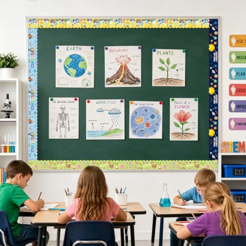 Fancy Land Science Bulletin Board Borders for Classroom Decorations 69 Feet