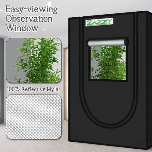 zazzy 2'x2' Grow Tent 24"x24"x36" Hydroponic Mylar Growing Tent - size: 24"x24"x36"