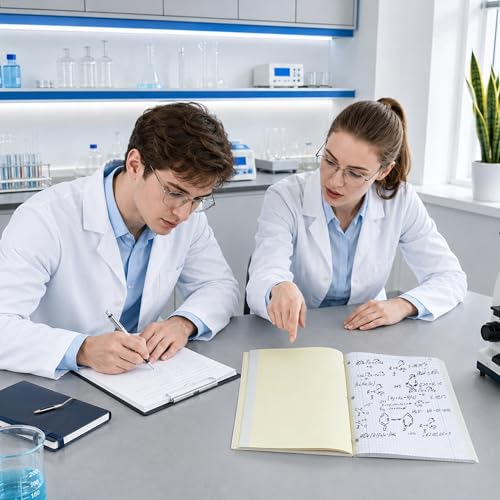 Yeplan Laboratory Notebooks, Research Lab Notebook Carbon Copies with 100 Sets of Pages, Quadrille Ruled, 11" x 9.25", Ideal for Science, Research, Lab Notes, Experiments, Chemists & Students