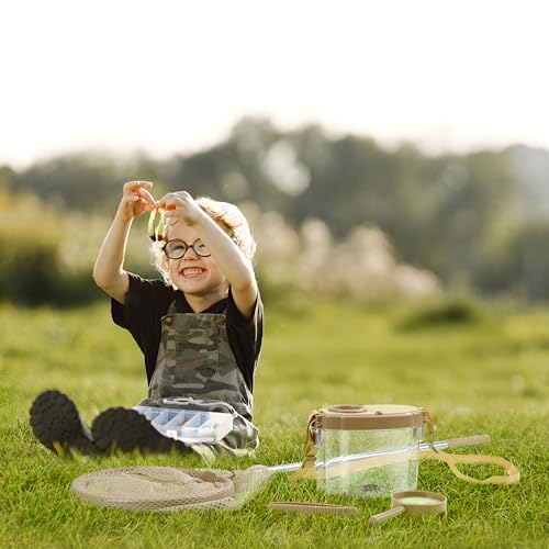 Montessori Mama Kids' Bug Catching Kit - Complete Insect Exploration Set with Habitat, Extendable Net, Magnifying Tools & Carry Strap - Educational Outdoor Adventure Gift