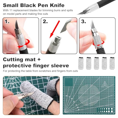 Fippy 29PCS Model Tools Kit, Model Basic Tools Kit, Hobby Model Building Tools Kit for Basic Models Assembling, Building and Repairing - style: Set B