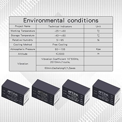 Mini Step-Down Power Supply Module, Intelligent Home Switching Power Module AC-DC Isolated Power Module 220v to 3.3v, HLK-PM03 DC Power Module AC DC Converter 220V to 3.3V（3PCS） - style: HLK-PM03