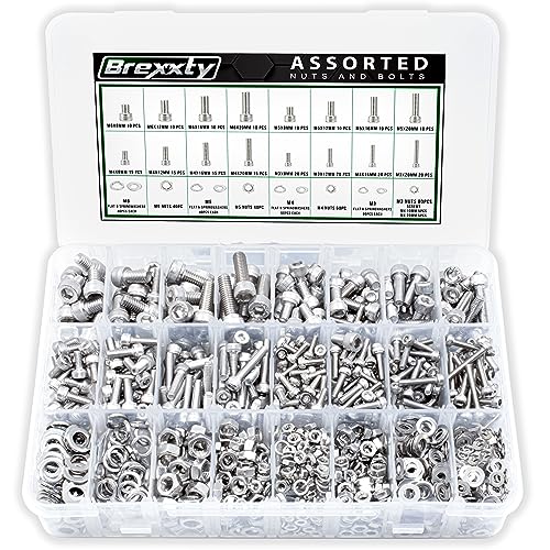 880 Pcs Metric Socket Head Cap Screws Kit, 304 Stainless Steel