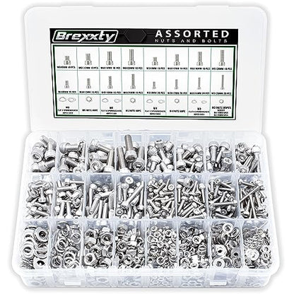 880 Pcs Metric Socket Head Cap Screws Kit, 304 Stainless Steel