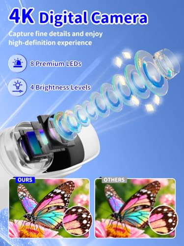 1000X Handheld Digital Microscope for Kids, 2.4" IPS Screen STEM Toys - color: White