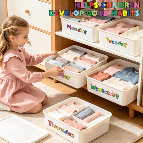 42 PCS Days of The Week Stickers for Drawers and Clothes Organizer