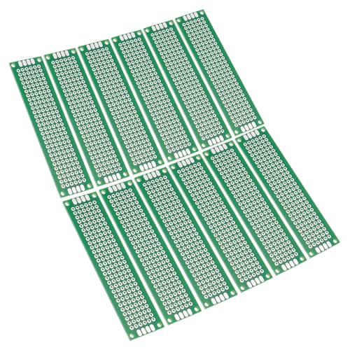 PATIKIL 0.8" x 3.1" PCB Board Circuit, 12 Pcs Single Sided Prototype Solder Boards for DIY Soldering and Electronic Project Circuit Boards Solderable Breadboard, Green - size: 0.8" x 3.1"