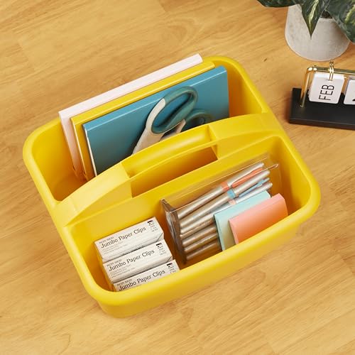 ECR4Kids 2-Compartment Large Storage Caddy Organizer, 6-Pack, Primary - color: Primary