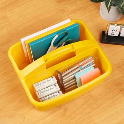 ECR4Kids 2-Compartment Large Storage Caddy Organizer, 6-Pack, Primary - color: Primary