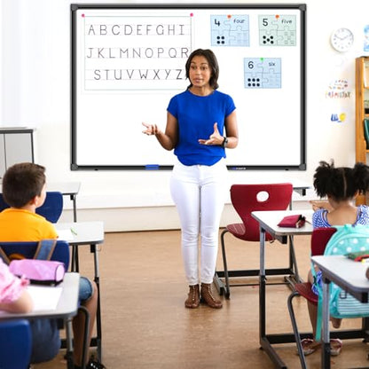 H-Qprobd 48"x36" Magnetic White Board Dry Erase Wall Mount Whiteboard - Office Home Classrooms White Board Hanging Writing Board with Black Aluminum Frame - size: 48"x36"