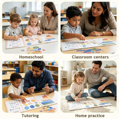 Magnetic Fraction Book, Montessori Fraction Math Manipulatives for Kids - size: 8.8 × 21.9 in