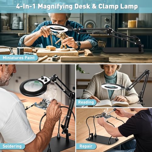 Helping Hands Soldering Station, 10X Magnifying Glass with Light