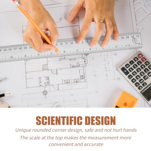 Metal Ruler 24 Inch, Non-Slip Cork Backing, Ink Bleed-Resistant Edge, 1 Pcs - style: 24"Single