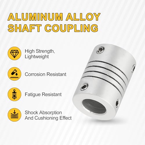 uxcell 4Pcs Flexible Couplings 2mm to 8mm Aluminum Alloy Joint Connector - size: 2mm to 8mm, style: D15 x L20mm