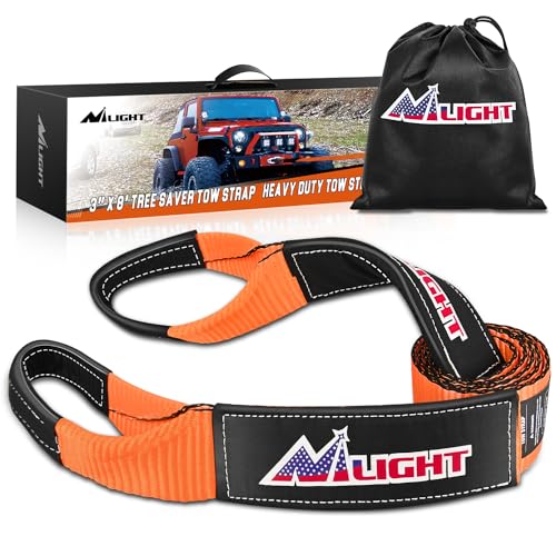 Nilight 3" x 8' Tree Saver Tow Strap Lab Tested 31,500lbs Break Strength - color: 3in x 8ft Tow Strap