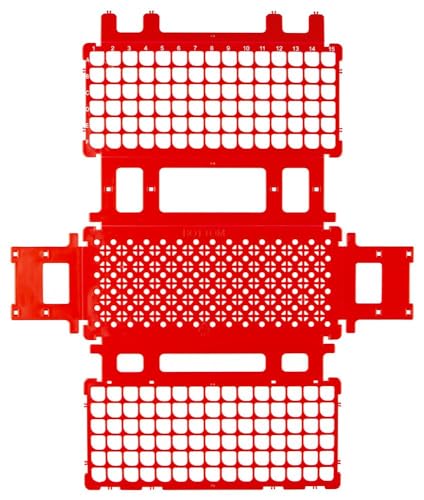 Caplugs Evergreen 240-3200-R8SI RT Series Test Tube Rack for 13 mm Tubes, 90 Places, Red Polypropylene Co-Polymer, Lightweight, Stackable, Autoclavable, Collapsible, Submersible, Testing, Laboratory - color: Red