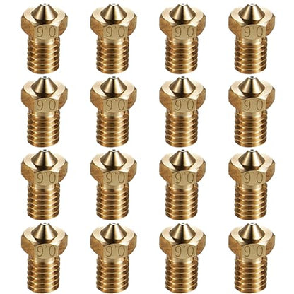 16Pcs V6 Brass Nozzles 0.6mm Compatible with E3D V5 V6 Hotend, Prusa i3 MK3 MK3S, ANYCUBIC I3 Mega, Anet A8, M6 Thread 3D Printer Nozzle for 1.75mm Filament, - style: 16Pcs V6 Nozzles 0.6mm