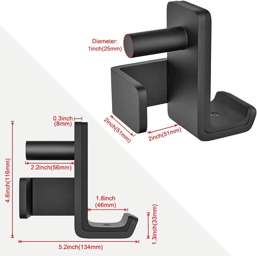 SELEWARE Heavy Duty J Hooks for Power Rack, 2" x 2" Tube, 1" Holes - color: For 1" Hole of 2x2 inch Rack