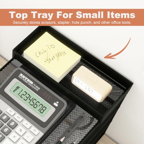 Natwind 3-Tier Stackable Metal Mesh Letter Paper Tray Organizer,Black - color: Black, size: 3 tier