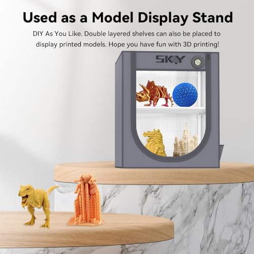 3D Printer Filament Storage Box with Hygrothermograph,Dustproof and Waterproof Storage Box Isolate Pets for Storage Double Layer Storage Rack and Easy to Store 20 roll Pack - size: Large-20 Rolls Grey