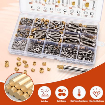 720Pcs Threaded Inserts Kit M2-M6 Heat Set Nuts for 3D Printer