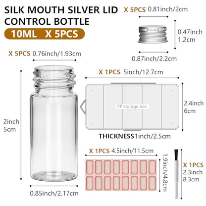10ml Mini Glass Bottles, 5 PCS with Metal Lids, Ideal for DIY Crafts, Wedding Favors, Home Decoration (Metal Lids) - style: Metal Lids