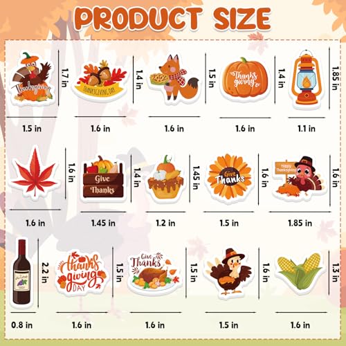 300Pcs Thanksgiving Foam Stickers, Cute Self-Adhesive Autumn Stickers Foam Thanksgiving Turkey Sticker Decorations for Home Office School Classroom DIY Art Craft Party Supplies - style: Thanksgiving