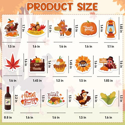 300Pcs Thanksgiving Foam Stickers, Cute Self-Adhesive Autumn Stickers Foam Thanksgiving Turkey Sticker Decorations for Home Office School Classroom DIY Art Craft Party Supplies - style: Thanksgiving