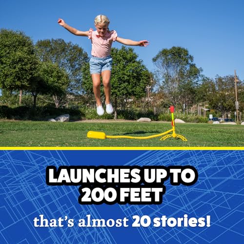 Stomp Rocket Ultra, High-Flying Rocket Launcher for Kids, 4 Rockets