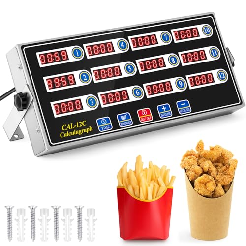 Relaxweex 1 Pack Commercial Digital Kitchen Timer for Cooking, 12 Channel - color: Black, size: 12 Chanels