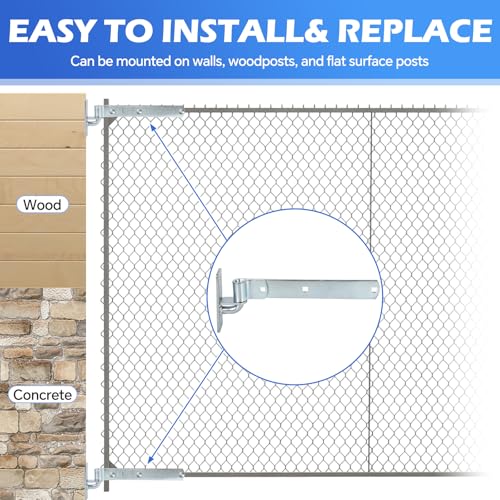 4 Sets Wall Mount Gate Hinge Bracket with Strap Hinge Heavy Duty Farm & Chain Link Gate Hinges Farm Gate Hinges Outdoor Hardware for Barns Tool Sheds and Other Swing Doors, Galvanized - style: 4pcs U-shape-12''