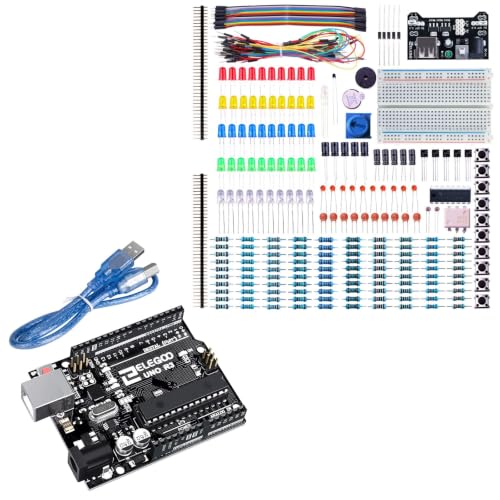 ELEGOO UNO R3 Board with USB Cable and 235-Piece Electronic Fun Kit Bundle, Arduino IDE Compatible