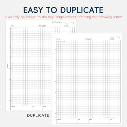 Yeplan Carbonless Lab Notebook - 8.5" x 11" Chemistry Notebook with 50 Sets of Pages, Science Grid Paper, Protective Translucent Cover & Wire-O Binding, for Students/Researchers
