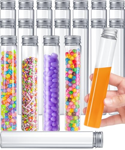 Berenti Clear Plastic Test Tubes with Screw Top Lids, 20 Pack, 115 ml - style: 115 ML (20 Pcs)