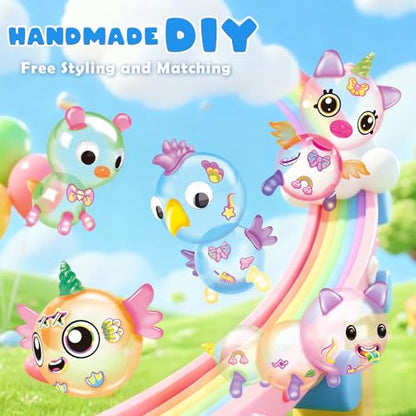 Amy&Benton 195pcs Princess DIY Sticky Balloons with Pump Kids Craft Kits - color: Princess Blue