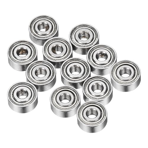 uxcell 12Pcs MR62ZZ Small Bearing, 2mm ID 6mm OD 2.5mm Width Double Shielded Deep Groove Ball Bearings for Electric Motor Skateboards 3D Printer, (ABEC 5) - size: MR62ZZ