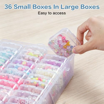 Bead Organizer Box, 72-Pcs Mini Clear Bead Storage with Lid, 2 Pack - color: 2 Pack