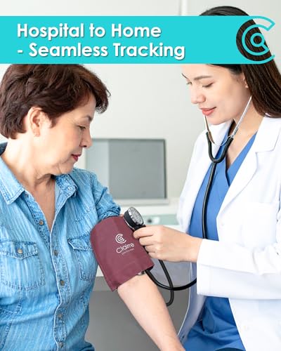 Manual Blood Pressure Cuff for Home Medical BP Monitoring, Burgundy - color: Red, style: Without Stethoscope