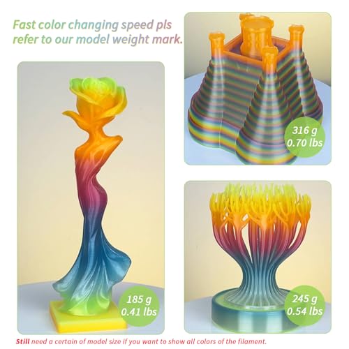 ZIRO Fast Color Change PLA, Transluent Filament 1.75mm, Crystal Sunshine - color: Cyrstal Sunshine