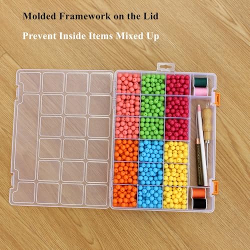 4 Pack Fixed 21 Grids Clear Plastic Storage Box - size: M
