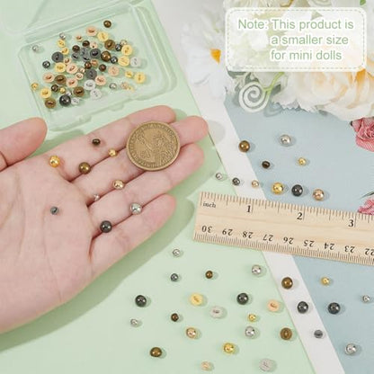 FINGERINSPIRE 100PCS Mini Domed Mushroom Alloy Buttons 5 Colors 4x3.5mm/6x4.5mm Micro Alloy Sewing Dome Buttons with 1 Hole Small Half Round Shank Blazer Buttons for DIY Craft Sewing Small Clothing - color: Mushroom Alloy Buttons