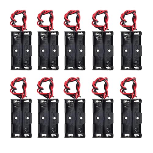 10pcs 2X AA Battery Holder 2x1.5V AA Battery Holder 3V AA Battery Holder with Wires - size: 10pcs 2x AA