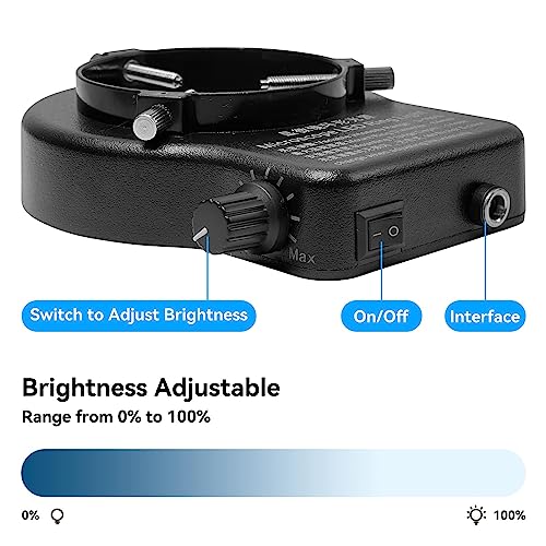 144 64 LED Ring Light Illuminator for Stereo Microscope, Adjustable Ring Light Lamp Industry Monocular Binocular Trinocular Soldering Stereo Repairing Microscope Video Camera (64 LED Detachable Plug) - color: 144 Detachable Plug