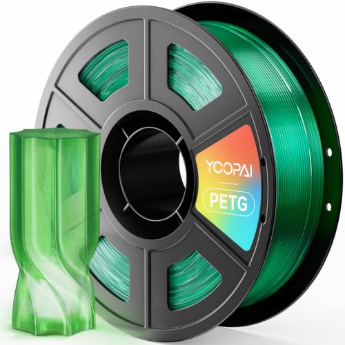 PETG Filament, 3D Printer Filament 1.75mm 1KG (2.2lbs), Transprent Green - color: A- Transparent Green